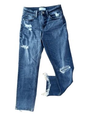 FLYING MONKEY Mid Rise Cropped Straight Distressed Jeans Size 25